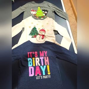 Christmas & Birthday Long Sleeve Tshirts Size 5T